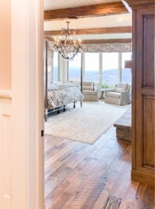 Antique Reclaimed Hand Hewn Beams + Reclaimed Oak Flooring