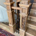 Antique Reclaimed Original Face Oak Stair Treads, Risers + Newel Posts