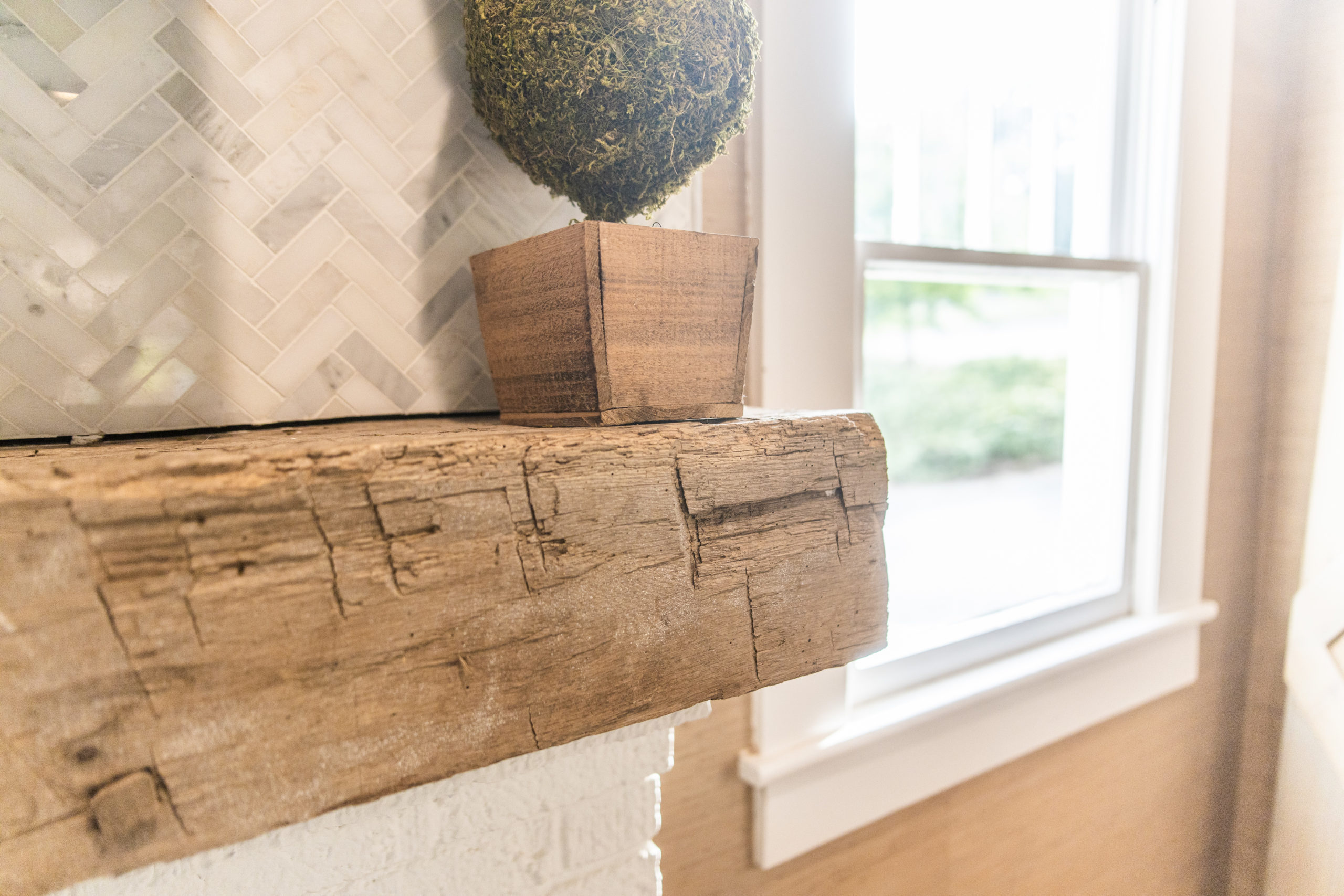Antique Reclaimed Hand Hewn Mantel