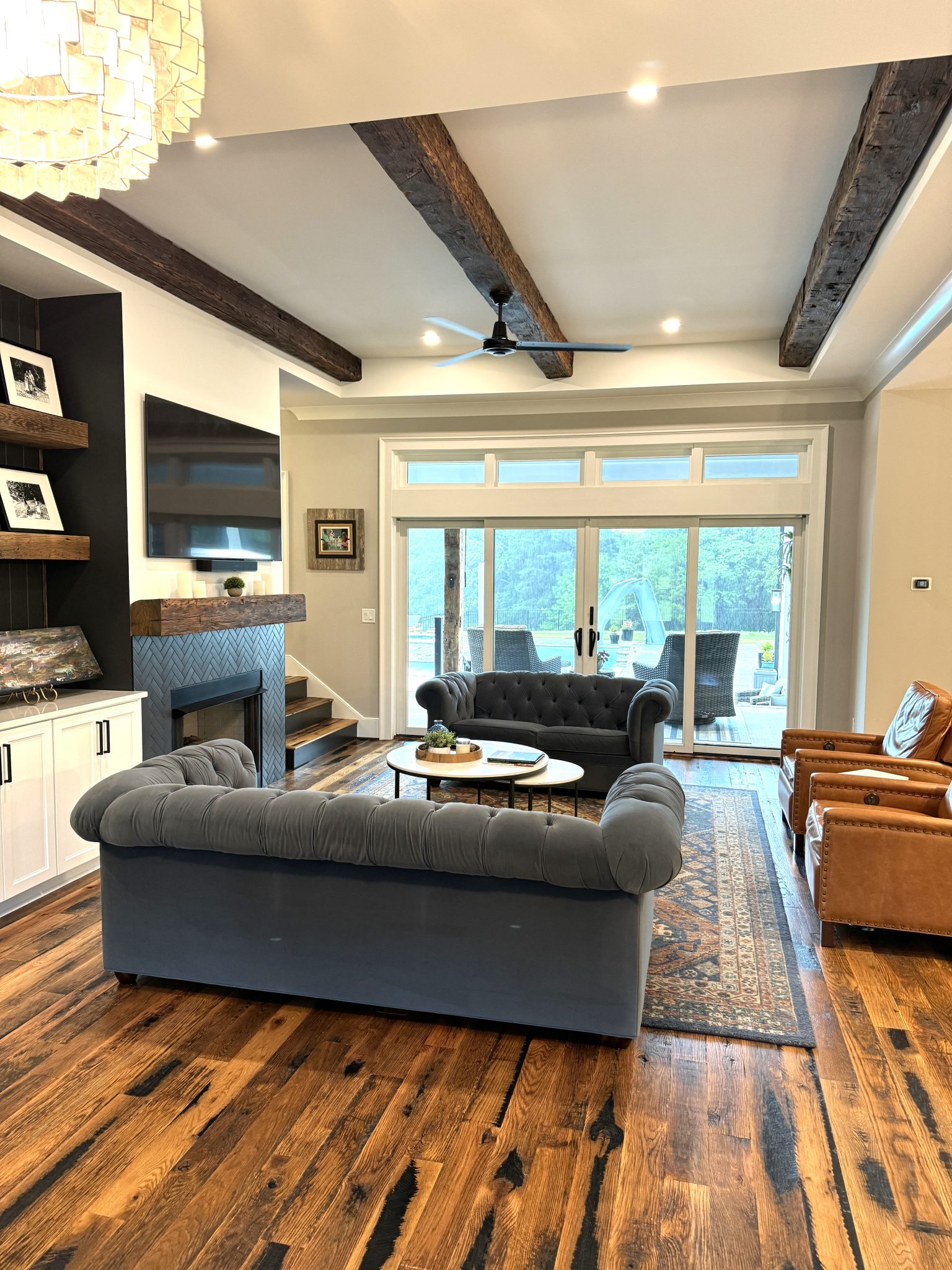 Reclaimed Antique Hand Hewn Beams and Racehorse Reclaimed Oak Flooring ...