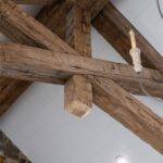 Antique Reclaimed Hand Hewn Box Beams and Solid Vertical Beam