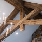 Antique Reclaimed Hand Hewn Box Beams and Solid Vertical Beam