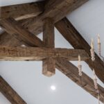 Antique Reclaimed Hand Hewn Box Beams and Solid Vertical Beam