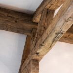 Antique Reclaimed Hand Hewn Box Beams and Solid Vertical Beam