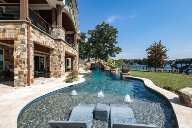 In ground pool and covered porch