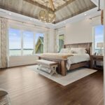 Weathered Grey Barnsiding Ceiling Planking and Hand Hewn Box Beams