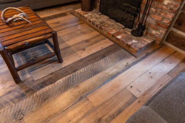 Original Face Reclaimed Oak Skip Planed Flooring