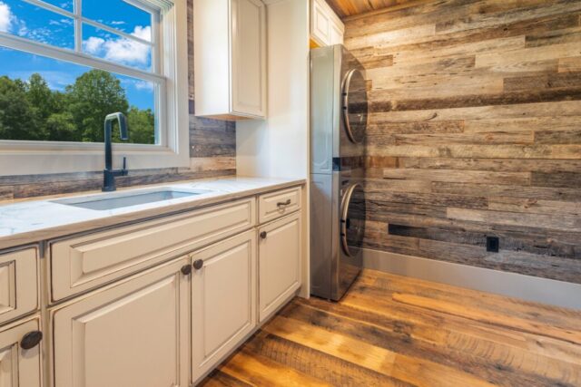 Reclaimed Weathered Grey Barnsiding and Original Face Reclaimed Skip Planed Oak Flooring