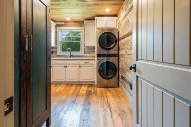Reclaimed Weathered Grey Barnsiding and Original Face Reclaimed Skip Planed Oak Flooring