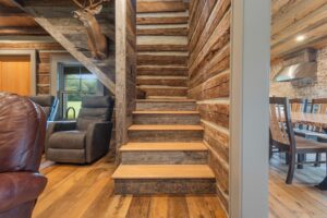 Reclaimed Weathered Grey Barnsiding and Original Face Reclaimed Skip Planed Oak Flooring