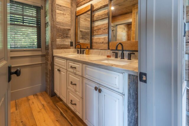 Reclaimed Weathered Grey Barnsiding and Original Face Reclaimed Skip Planed Oak Flooring
