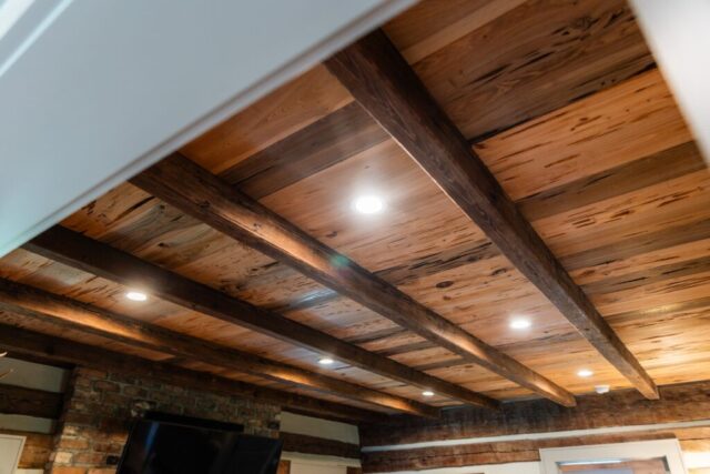 River Reclaimed Sinker Pecky Cypress Ceiling Planking