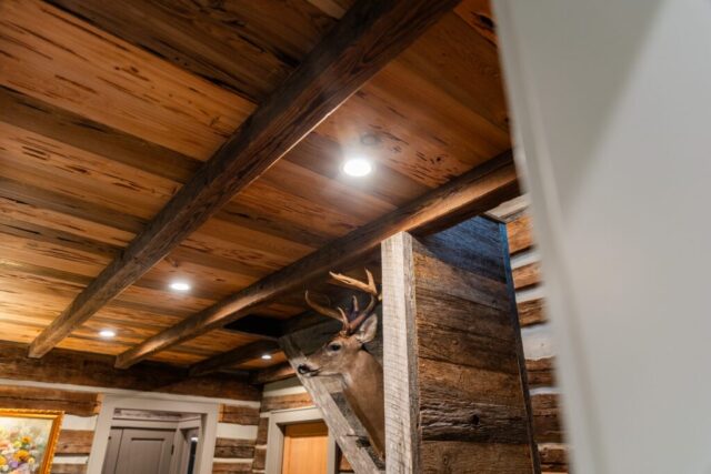 River Reclaimed Sinker Pecky Cypress Ceiling Planking