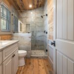 River Reclaimed Sinker Pecky Cypress Ceiling Planking, Reclaimed Wormy Chestnut Wall Paneling and Original Face Reclaimed Skip Planed Oak Flooring