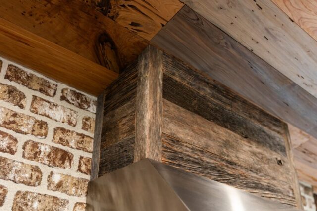 River Reclaimed Sinker Pecky Cypress Ceiling Planking and Weathered Grey Barnsiding